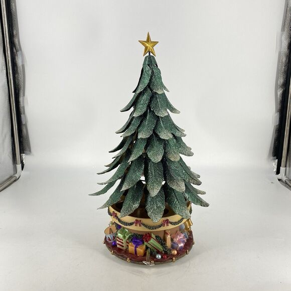 Partylite Musical Christmas Tealight Candle Holder Glowing Rotating Tree No Box - Picture 1 of 9